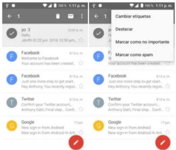 ALCATEL Dawn 5027B - Uso de las etiquetas de Gmail - 2