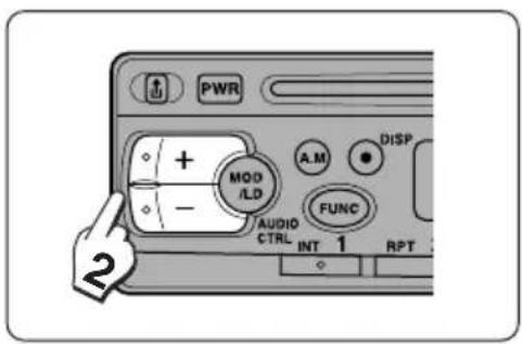 PWR + MOD /LD A.M DISP FUNC AUDIO CTRL INT 1 RPT 2