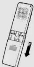 SAMSUNG Voice yepp BR-1640 - Open the battery cover on the back of the device. - 1