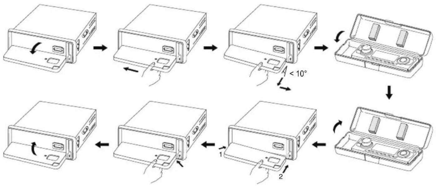 DENVER CAU-410 - FOLDING DOWN AND DETACHING/ATTACHING THE FRONT PANEL - 1
