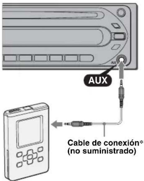 AUX Cable de conexión* (no suministrado)