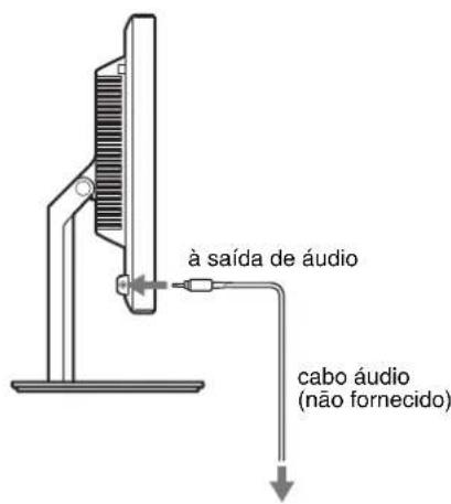 à saída de áudio cabo áudio (não fornecido)