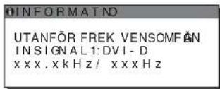SONY SDM-S73E - Om "xxx.xkHz/ xxxHz" visas - 2