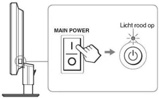 MAIN POWER Licht rood op