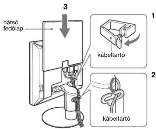 hátsó fedőlap 3 1 kábeltartó 2 kábeltartó