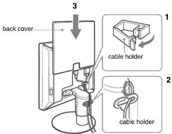 back cover 3 1 cable holder 2 cable holder