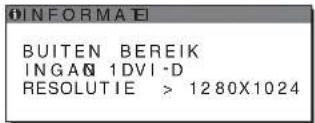 BUITEN BEREIK INGAQ 1DVI-D RESOLUTIE > 1280X1024