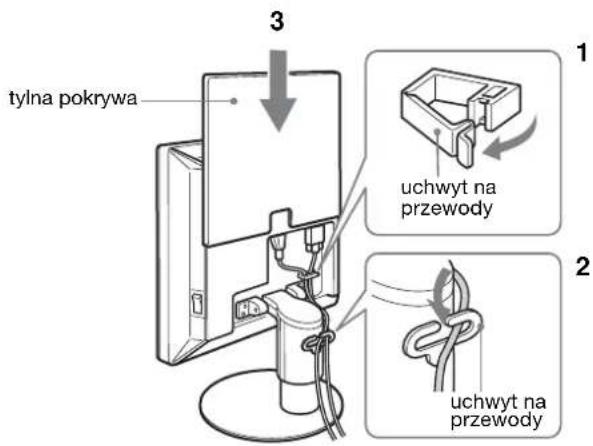 tylna pokrywa 3 1 uchwyt na przewody 2 uchwyt na przewody