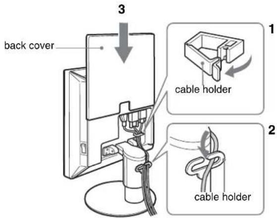 back cover 3 1 cable holder 2 cable holder
