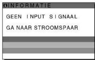 INFORMATIE GEEN INPUT SIGNAAL GA NAAR STROOMSPAAR