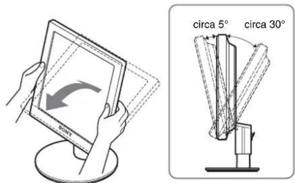 SONY SDM-S73E - Tenere il pannello LCD da entrambi i lati, quindi regolare l'angolazione dello schermo. - 1