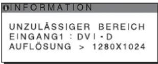INFORMATION UNZULÄSSIGER BEREICH EINGANG1 : DVI · D AUFLÖSUNG > 1280X1024