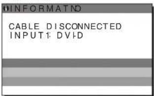 INFORMAT NO CABLE DISCONNECTED INPUT1: DVD