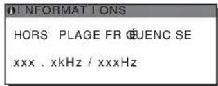 INFORMAT I ONS HORS PLAGE FR QUENC SE xxx . xkHz / xxxHz