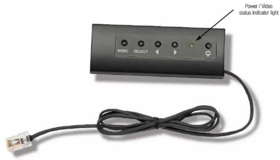 Power / Video status indicator light MENU SELECT
