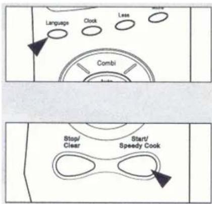 Language Clock Less Save Combi Stop/ Clear Start/ Speedy Cook