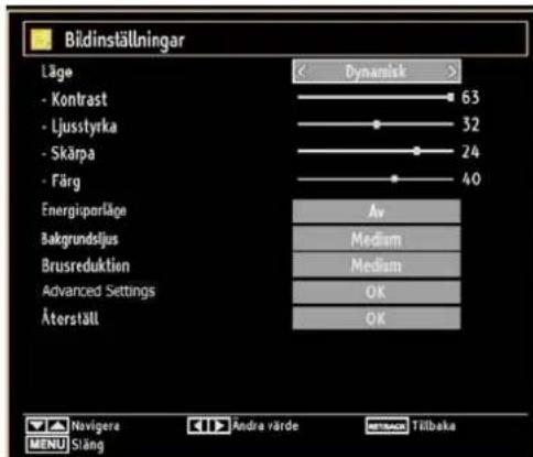 Finlux 32FLY970L - Konfigurering av bildinställningar - 1