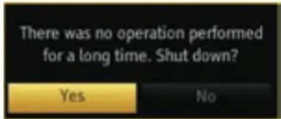There was no operation performed for a long time. Shut down? Yes No