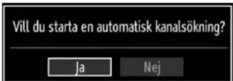 Vill du starta en automatisk kanalsökning? Ja Nej