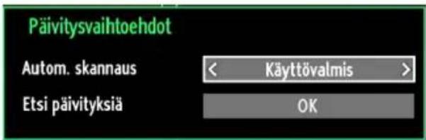 Päivitysvaihtoehdot Autom. skannaus < Käyttövalmis > Etsi päivityksiä OK