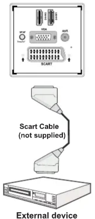 SP3F CnA/C1T VGA ANT. SCART Scart Cable (not supplied) External device