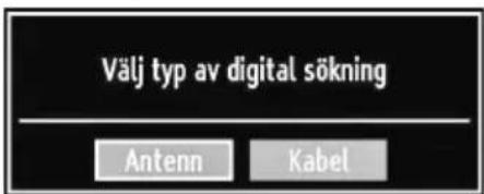 Välj typ av digital sökning Antenn Kabel