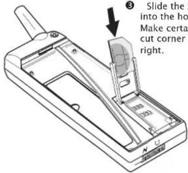 ③ Slide the S into the hoi Make certa cut corner i right.