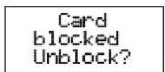 ERICSSON GF388 - Card blocked. Unblock? is displayed - 1