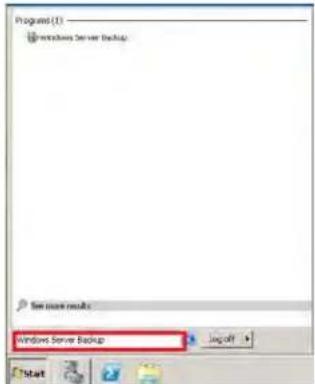 Program (1) Windows Server Backup for more results Windows Server Backup Start