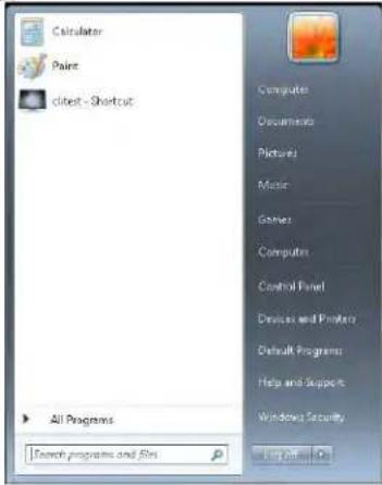 Calculator Paint clintest - Shortcut All Programs Search programs and files