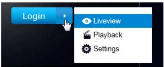 Login Liveview Playback Settings