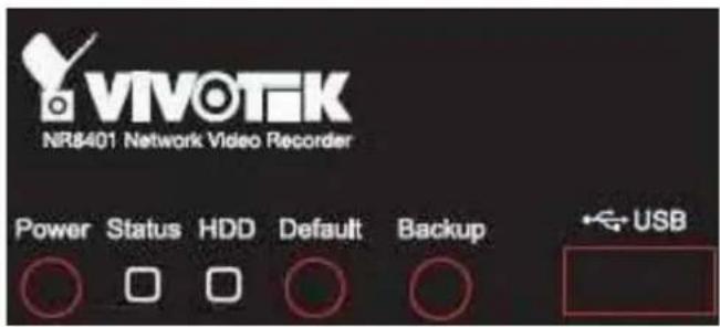 VIVOTEK NR8401 Network Video Recorder Power Status HDD Default Backup USB
