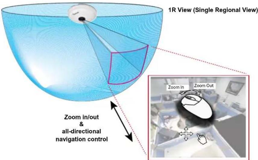 1R View (Single Regional View) Zoom In/out & all-directional navigation control Zoom In Zoom Out