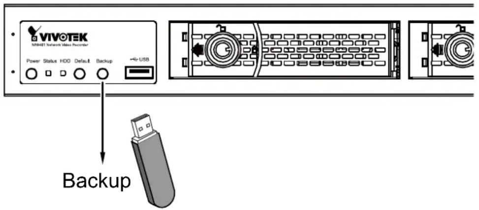 VIVOTEK NIR481 Network Video Recorder Power Status HDD Default Backup ↔ USB Backup