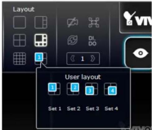 Layout User layout 1 2 3 4 Set 1 Set 2 Set 3 Set 4