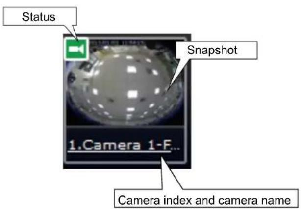 Status Snapshot 1.Camera 1-F... Camera index and camera name