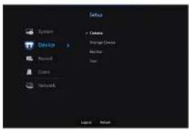 Setup System Device Review Camera Network Camera Storage Devices Macintosh User Logos Return