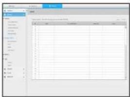 Screenshot of a software interface showing a data table with columns and checkboxes, likely from an older software development environment.