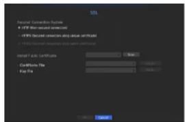 SQL Formal Connection Options B:\FTP (User version installed) C:\FTP Secured Conferences and Passes Verified D:\FTP Secured Conferences and Passes Verified Install Path Certificate Certificate Title Page No Cancel
