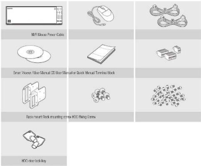 MFB Mouse Power Cable Smart: Voxel / User Manual CD User Manual or Quick Manual Tomlines block Back mount flock mounting screw HDC Fling Screw HDC door lock key