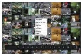 Collage of video thumbnails with overlaid text box showing a list of images and timestamps
