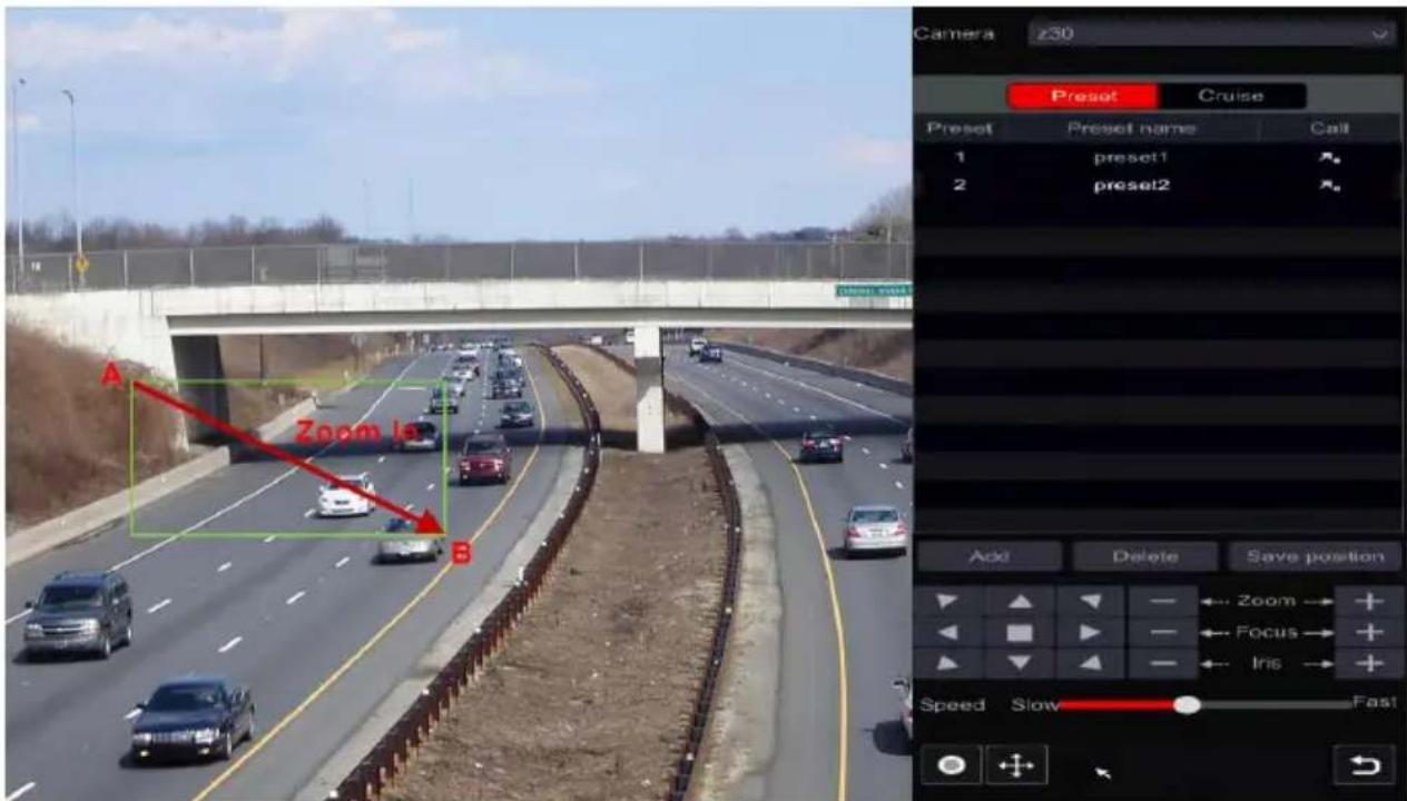 Camera 230 Preset Cruise Preset Preset name Call 1 preset1 2 preset2 Zoom Is Zoom Focus Iris Speed Slow Fast