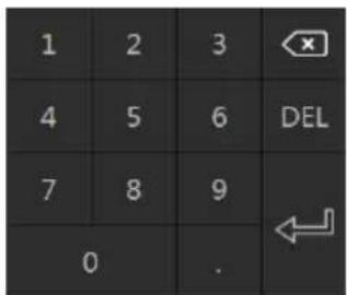 1 2 3 4 5 6 DEL 7 8 9 0 .