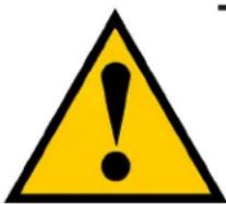 Yellow triangular warning sign with black exclamation mark symbol