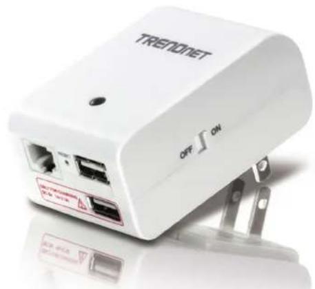 White Treadonet wireless device with network ports and a warning label (no readable text beyond branding)