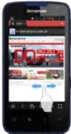Mobile app screenshot showing a shopping app interface with product listings and a hand gesture overlay