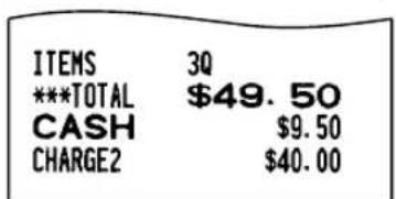 ITEMS 3Q ***TOTAL $49.50 CASH $9.50 CHARGE2 $40.00