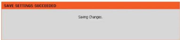 SAVE SETTINGS SUCCEEDED Saving Changes.
