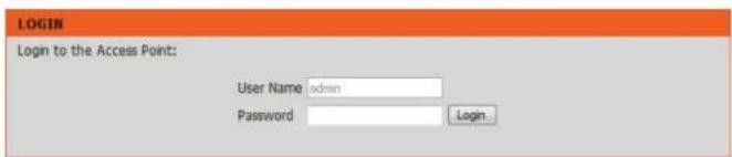 LOGIN Login to the Access Point: User Name admin Password Login