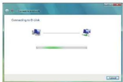 Connected to a network Connecting to D-Link Cancel